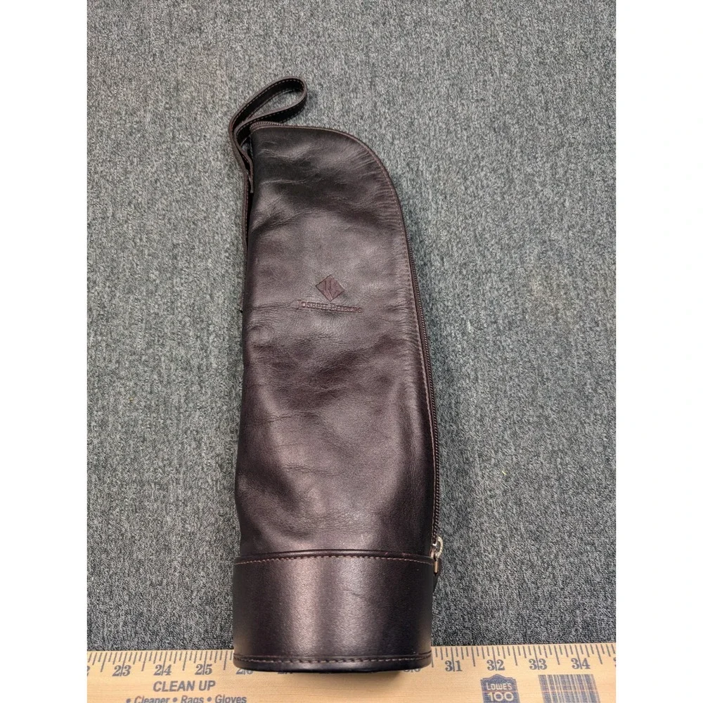 John Cole Joseph Phelps Leather Wine Bottle Carrier Insulated Brown Shearling
